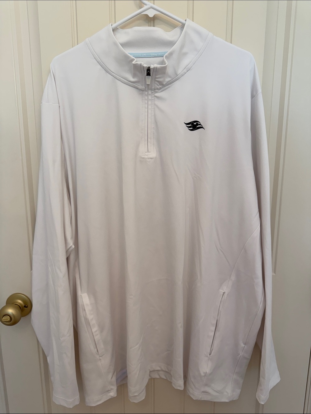 Lightweight White Quarter-Zip Pullover Shirt Jacket